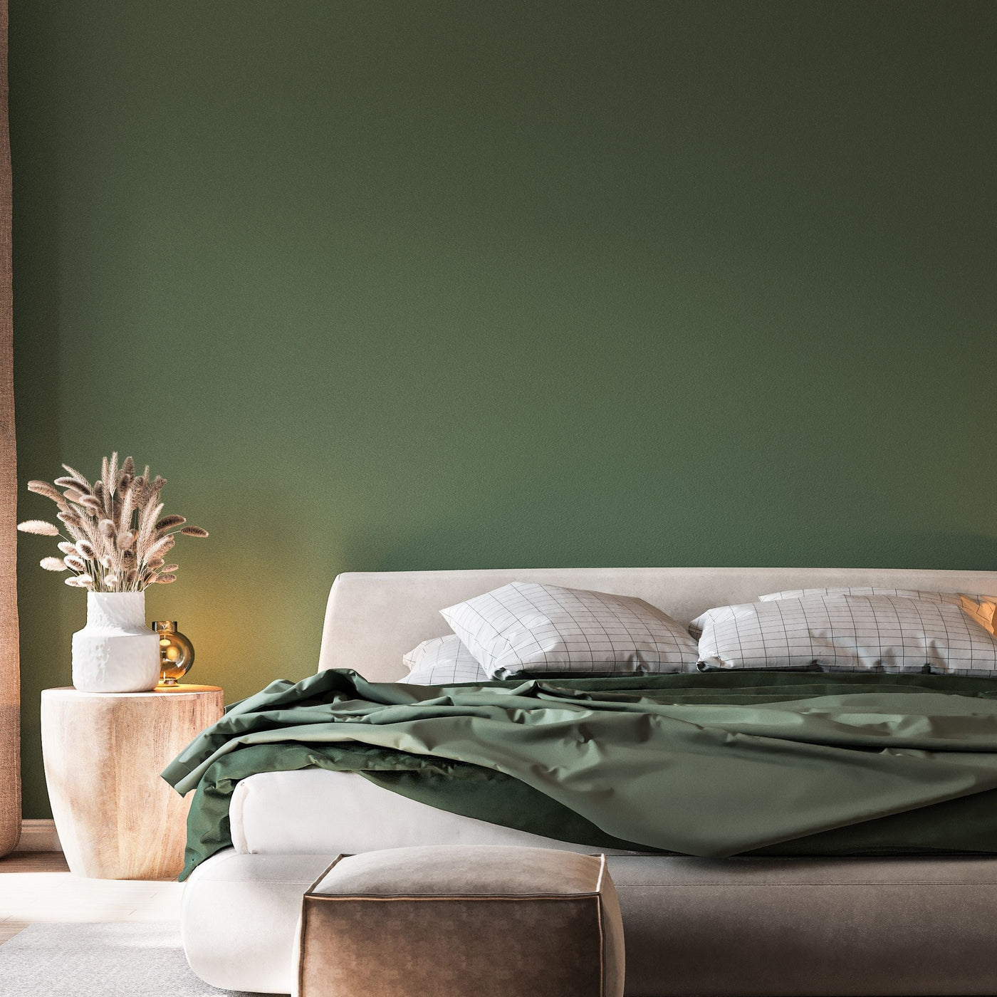 Bedroom with wall painted in Green Bayou