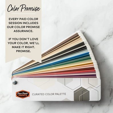 DURA fan deck fanned out. Color Promise: Every paid color session includes our color promise assurance. If you dont love your color. We'll make it right. Promise. 